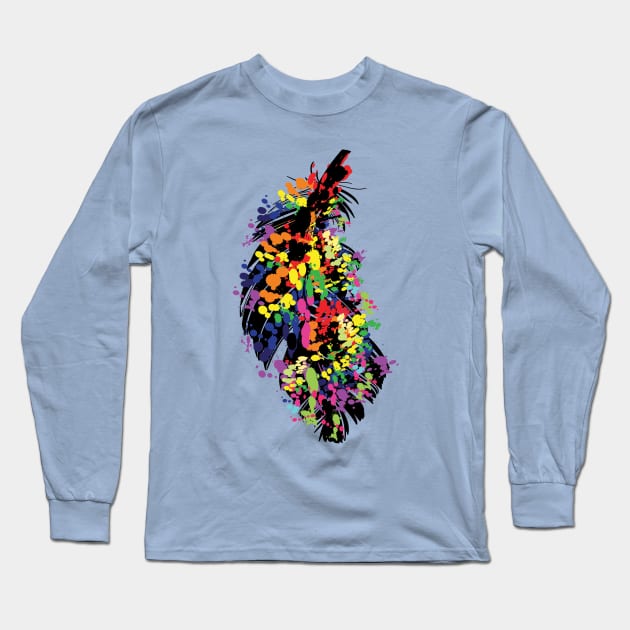 Colorful Peacock Feather Long Sleeve T-Shirt by CindyS